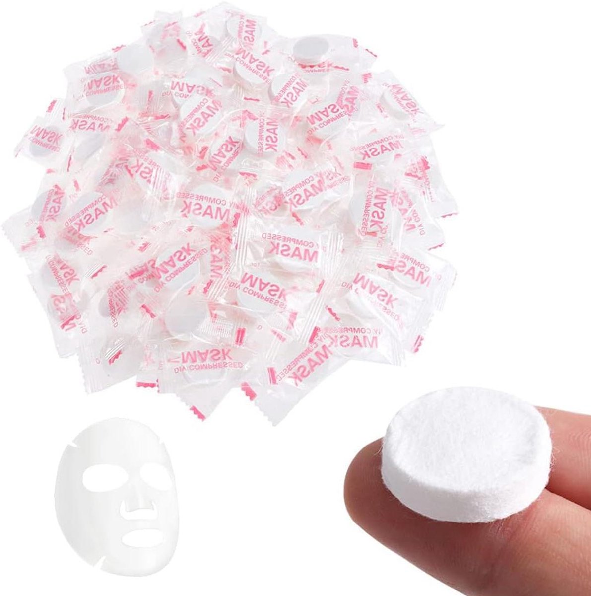 Allecto Plus - 30 stuks gecomprimeerde doe-het-zelf doekmaskers voor gezichtsverzorging - Wegwerp gezichtsmasker in individueel pakket