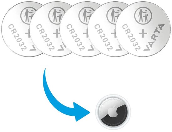 Varta Five Pack (5x) Batterie adaptée à Apple AirTag | CR2032 | 220 mAh/3 V