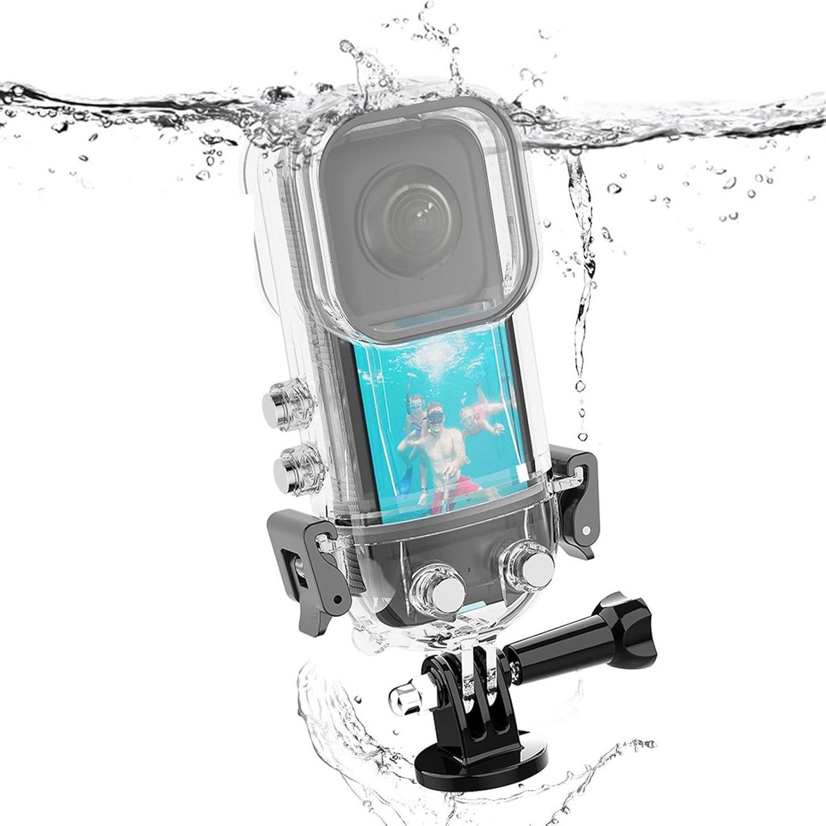Allecto Plus - Duikbehuizing voor Actiecamera | Waterdicht tot 45m | Geschikt voor Insta 360 X3 | Onderwater Fotografie Cover met Beugel