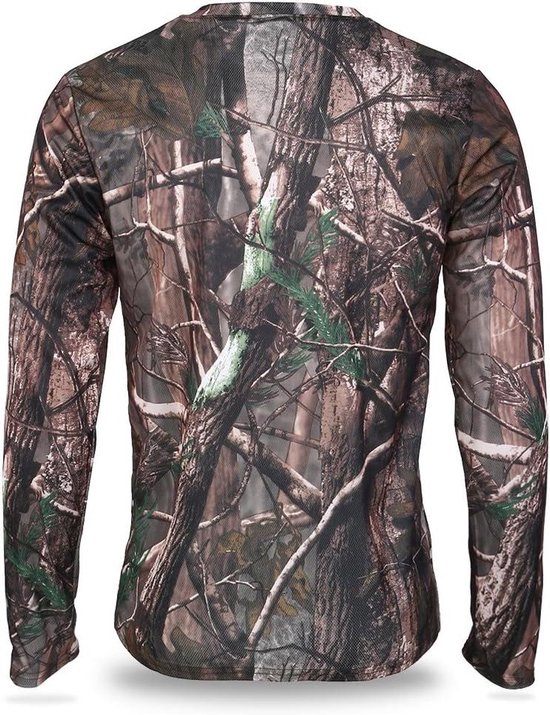 Foto: Allecto plus ademend t shirt met lange mouwen voor kamperen en buitensporten in jungle thema drie maten beschikbaar xl 