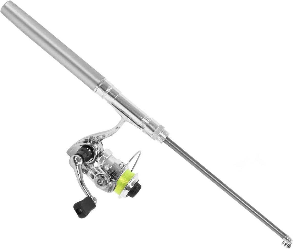 Allecto Plus - Mini-hengel met pen en rol voor riviervissen en zeevissen met ultralichte rol