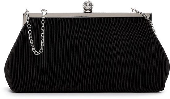 BAIGIO Clutch de Mujer con Diamantes en Plata y Oro para Boda Fiesta, Bolso de Noche Brillante