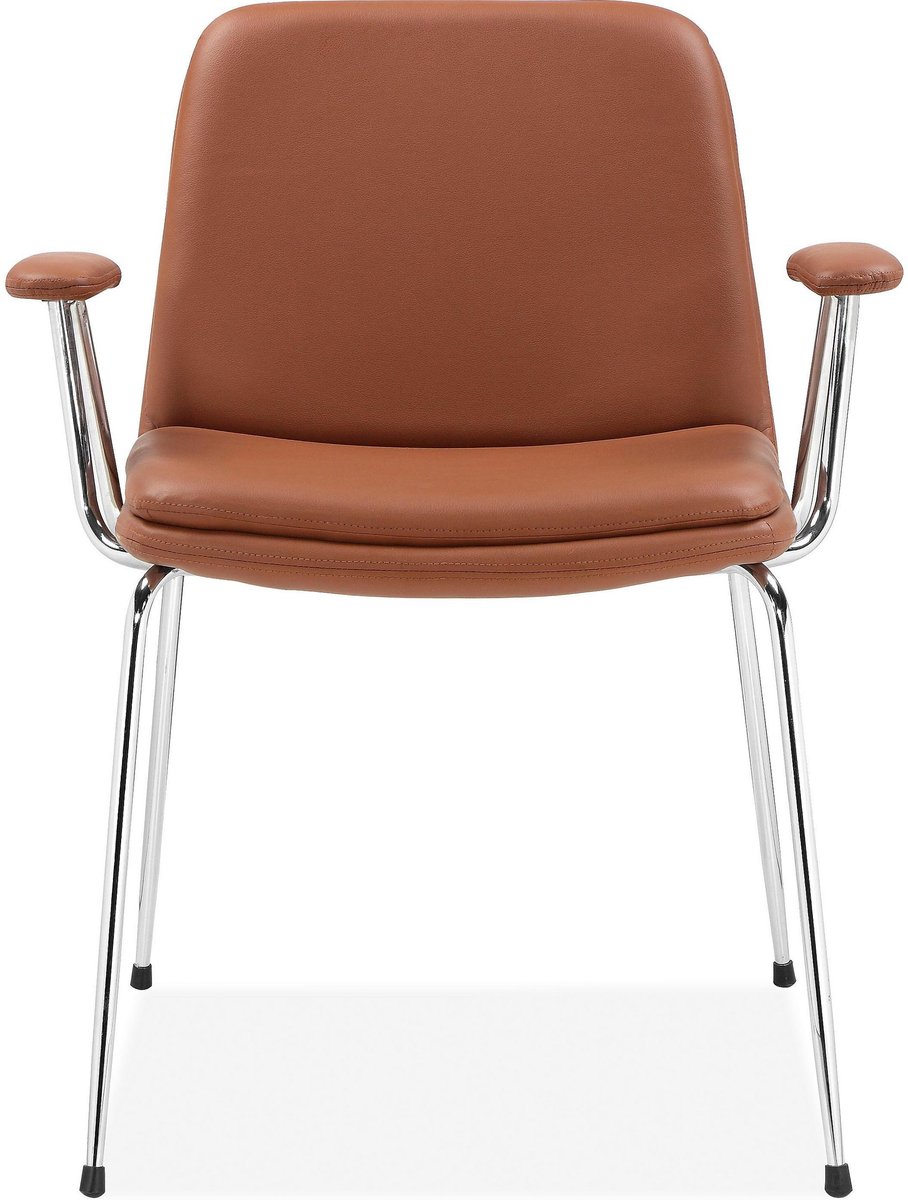 Heine-Fauteuil in Cognac PU / Chroom, 2 Pak