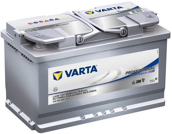 VARTA Professional 12V 80Ah AGM Loodzuur Accu voor Auto Boot Camper Caravan Duurzaam en Krachtig