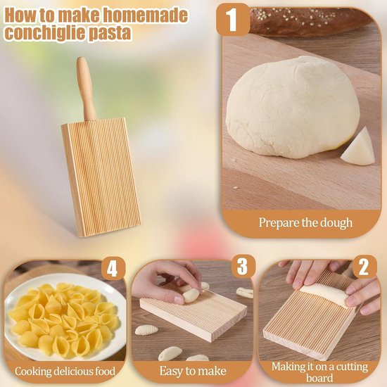 Wooden Gnocchi Pasta Shelf - Cavatelli Pasta Maker Board for Homemade Macaroni - Pasta Rack for Kitchen - Home Pasta Machine van Topolek — afbeelding 3