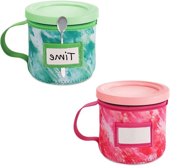 Set van 4 ijshoezen van neopreen, voor Ninja Creami Deluxe-accessoires, herbruikbare geïsoleerde hoezen voor Ninja Creami Deluxe Pints, compatibel met NC500 NC50, Series Creami Deluxe ijsmachines Set van 4 ijshoezen van neopreen, voor Ninja Creami Deluxe-accessoires, herbruikbare geïsoleerde hoezen voor Ninja Creami Deluxe Pints, compatibel met NC500 NC50, Series Creami Deluxe ijsmachines