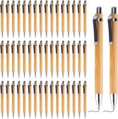 Stylos à bille en bambou de haute qualité - Lot de 30 pour l'écriture, la journalisation et les fournitures de bureau - Conception ergonomique - Stylos à bille en bois naturel - Idéal comme cadeau de remise de diplôme.