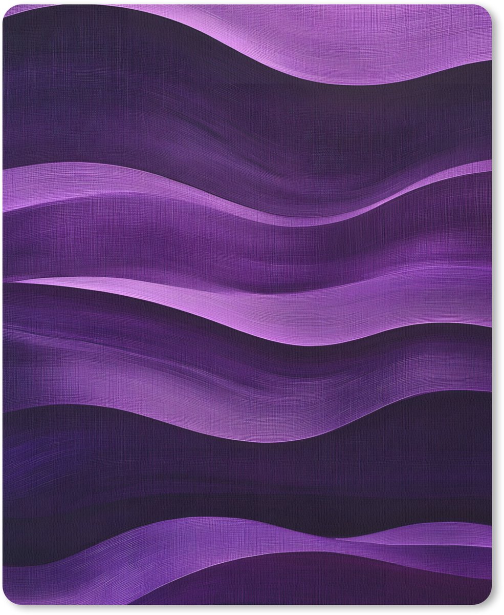 Muismat 19x23 cm - Mousepad Golven - Abstract - Paars - Muismatten