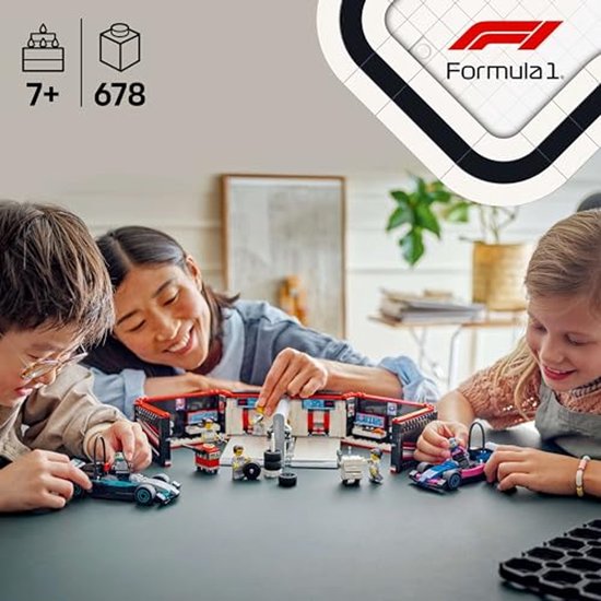 Garage LEGO City F1 avec voitures Mercedes-AMG et Alpine - 60444