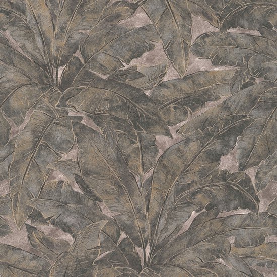 BLADEREN MET GOUDEN CONTOUREN BEHANG | Chique botanisch - beige grijs zilver goud - A.S. Création Metropolitan Stories