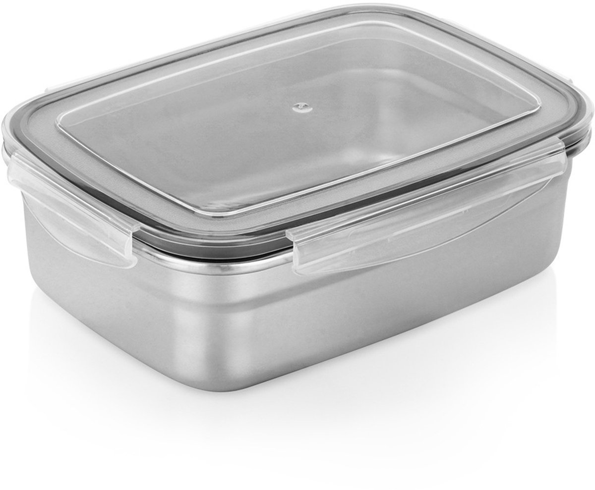 Voedselcontainer Edelstaal met Deksel en Pakking 1,25 l - Vershoudbakjes - Vershouddoos - Bakjes - Diepvriesbakjes - Vershouden