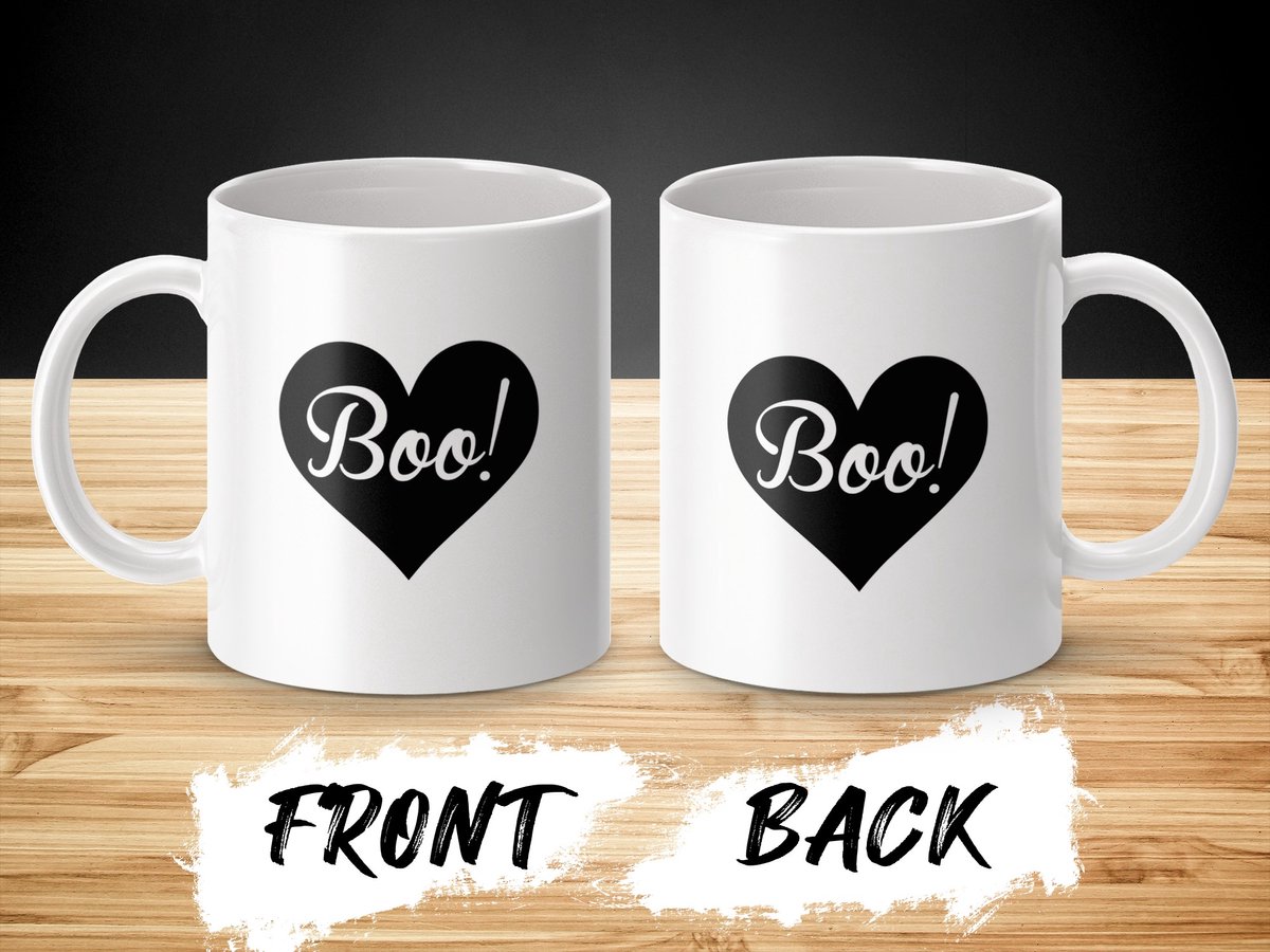 Boo Halloween Mok, Spooky Hart, Halloween Gift, Grappige Mok, Koffie, Thee, Vrienden Cadeau, Trendy Mok, Herfst Mok, Halloween Decoratie