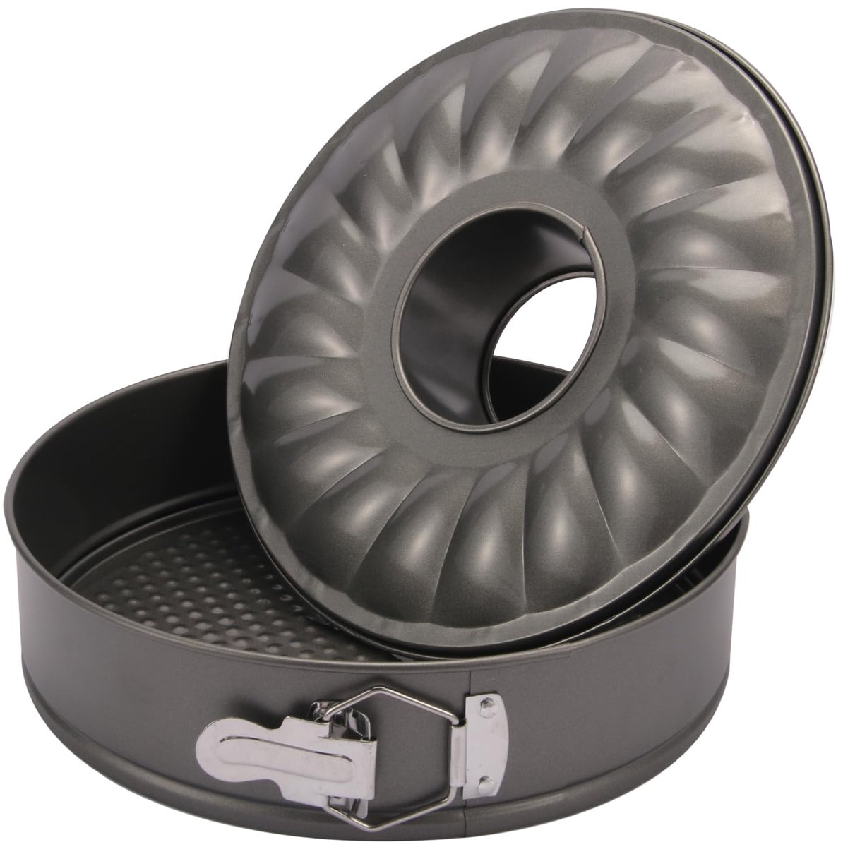 Ibenzoa® Veelzijdige ronde bakvorm met anti-aanbaklaag, 26 cm, inclusief twee bodems voor verschillende baksels