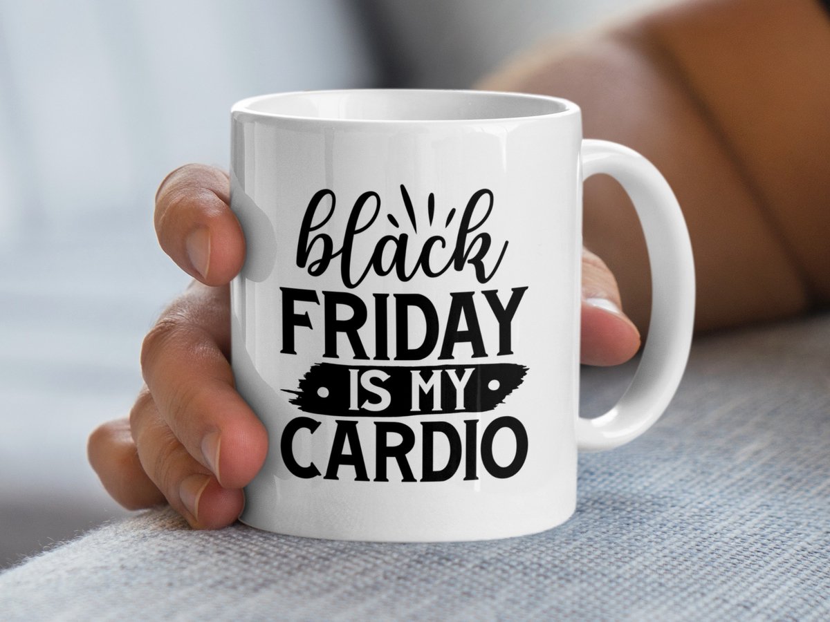 Black Friday Is My Cardio Mok, Grappige Black Friday Cadeau, Shopping Mug, Feestdag Mok