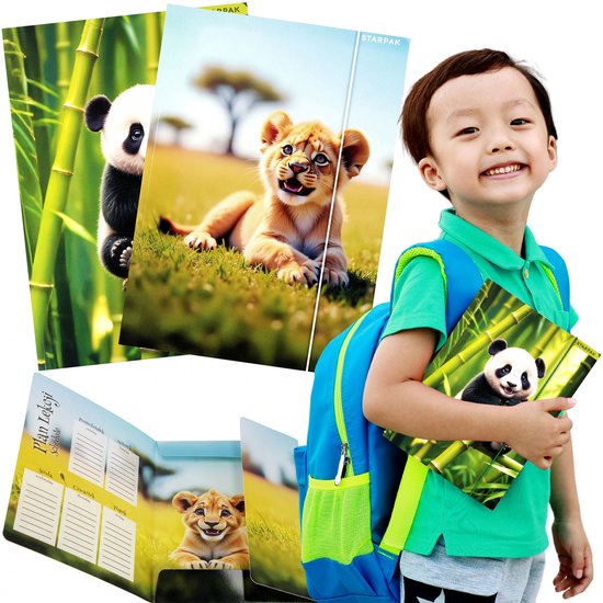 WILDE DIEREN Elastomap schoolmap met elastiek A4 STARPAK