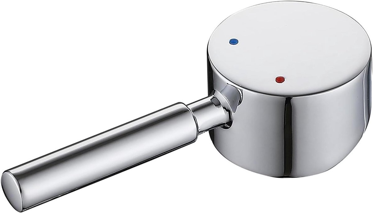 Allecto Premium - Universele vervangende metalen kraanhendel - Warme en koude kleurknop - 10 x 10 mm - Gepolijst chroom