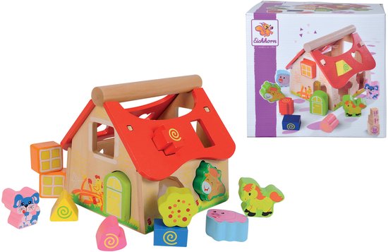 Eichhorn - Huisje met Insteekvormen - Houten speelgoed - vanaf 1 jaar