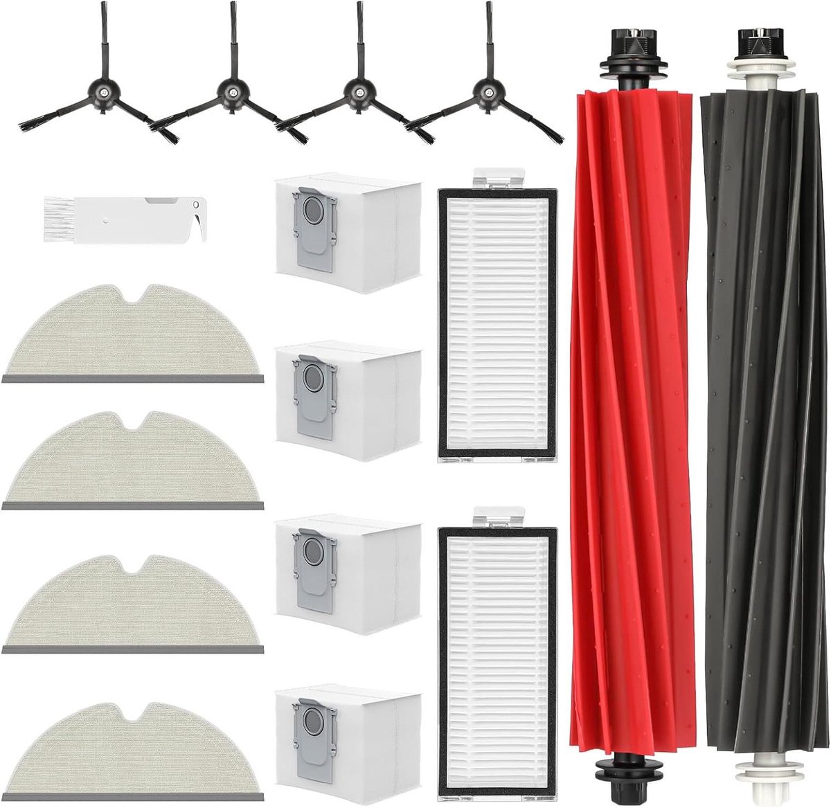 Accessoires voor Stofzuiger - 17 Stuks - Inclusief Hoofdborstels, HEPA-filters en Stofzakken