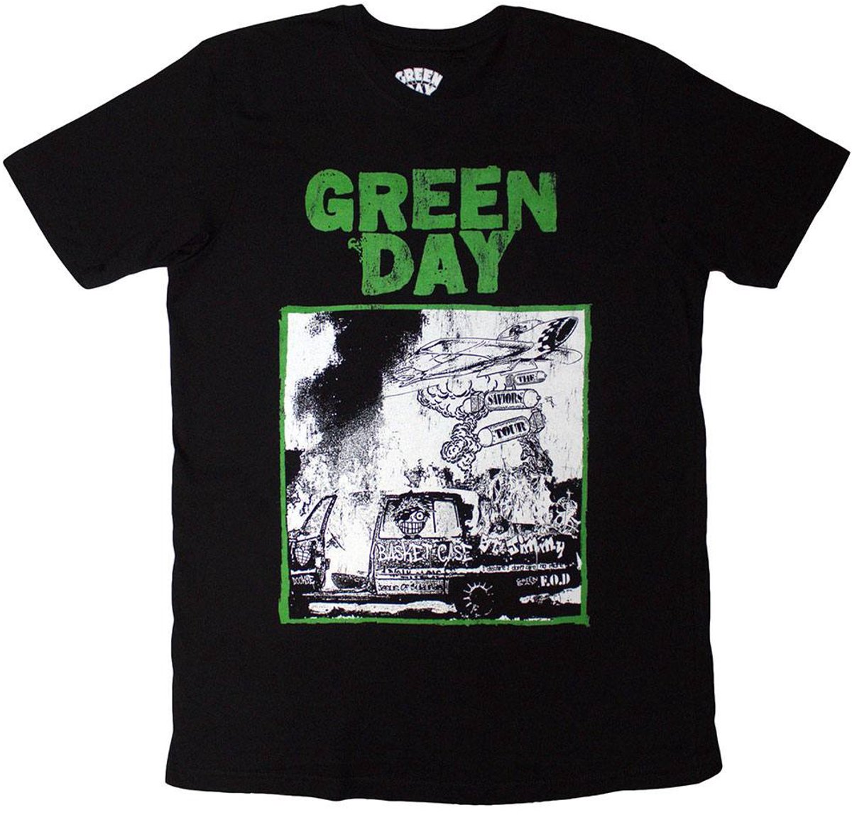 Green Day - Riot Trio Heren T-shirt - 2XL - Zwart