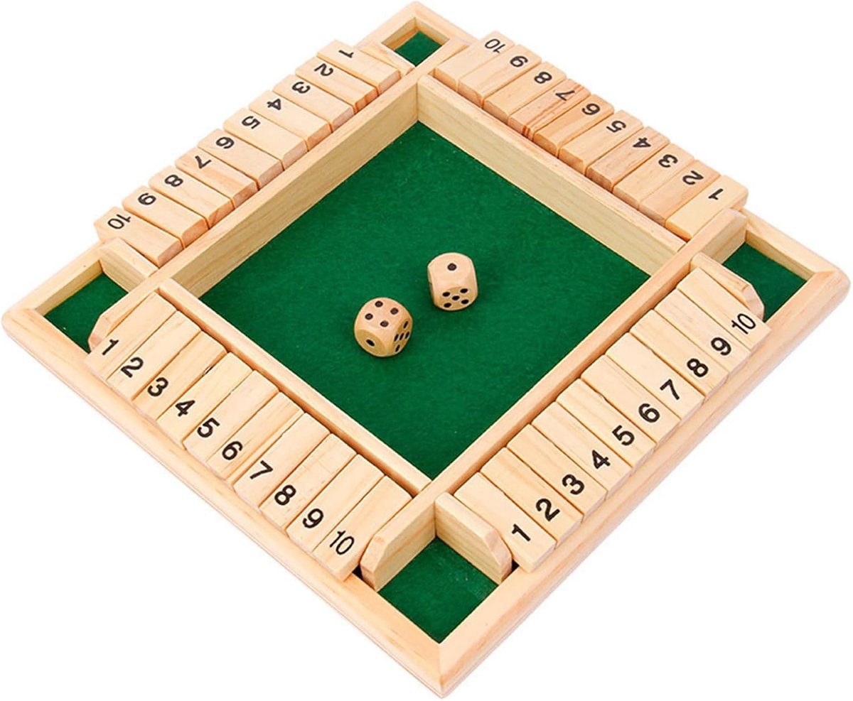 Wiskundig Dobbelspel - Houten Gezelschapsspel voor Feestjes en Gezinnen - 22,5 cm