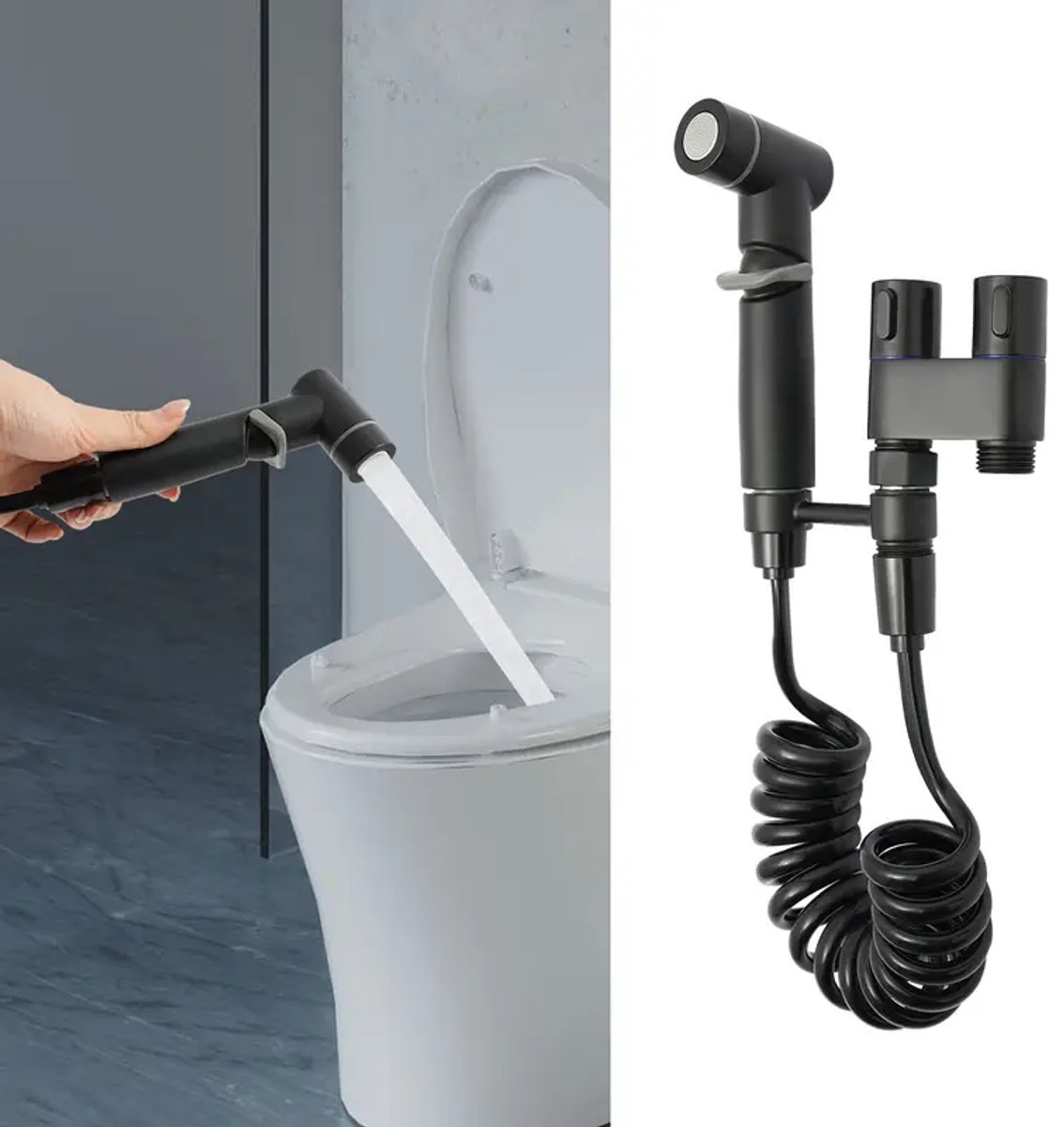 Doucheslang, schuimrubberen doucheslang met koperen dop, telescopische