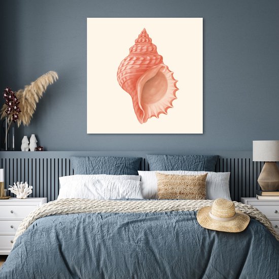 Poster 100x100 cm - Coquillage - Rose - Structure - Posters - Décoration de chambre - Décoration murale salon - Décoration murale chambre XXL