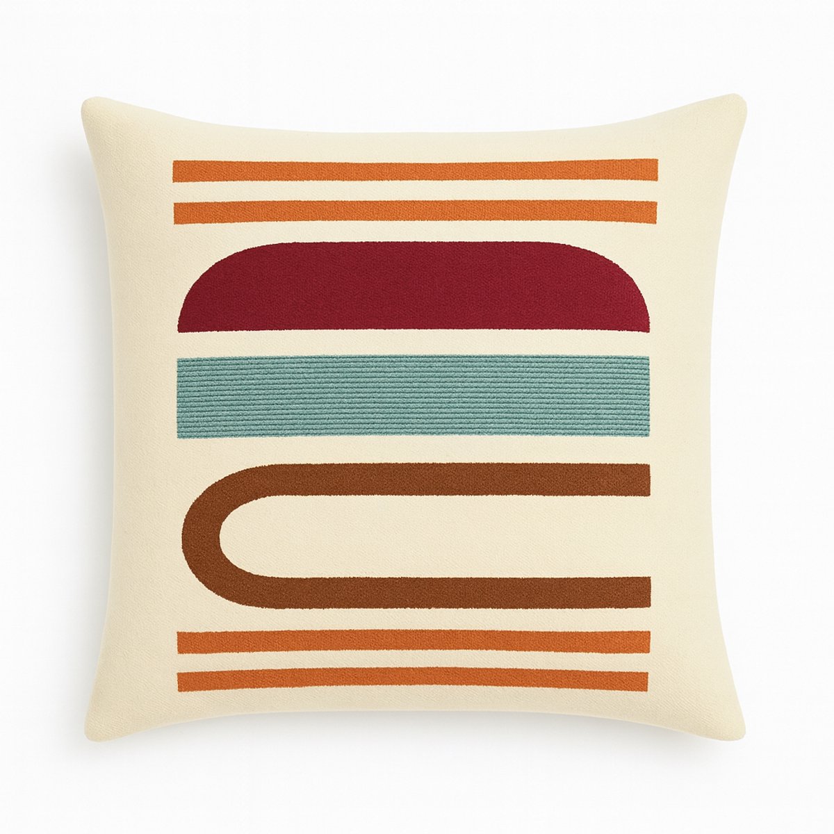 Handgemaakte Egyptische Wol Kussenhoes 40x40 cm – Modern Geometrisch Design met Rits – Meerkleurig