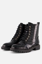 Bottes à lacets Cellini Croco noires synthétiques - Taille 40