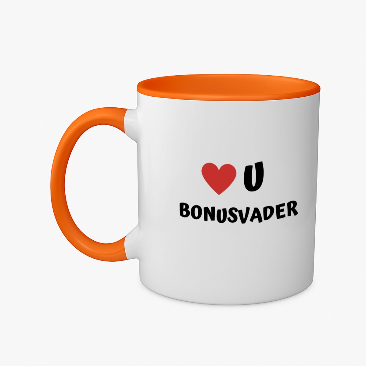 Hacebo® - love u bonusvader koffiebeker oranje - Papa - de liefste bonusvader - thee mok - koffie beker - vader cadeautjes - vaderdag - verjaardag - geschenk - kado - koffiemok - 350 ML inhoud