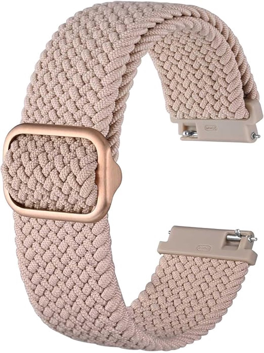 Nylon horlogeband, verstelbare gevlochten lus voor mannen en vrouwen, 22 mm - roze