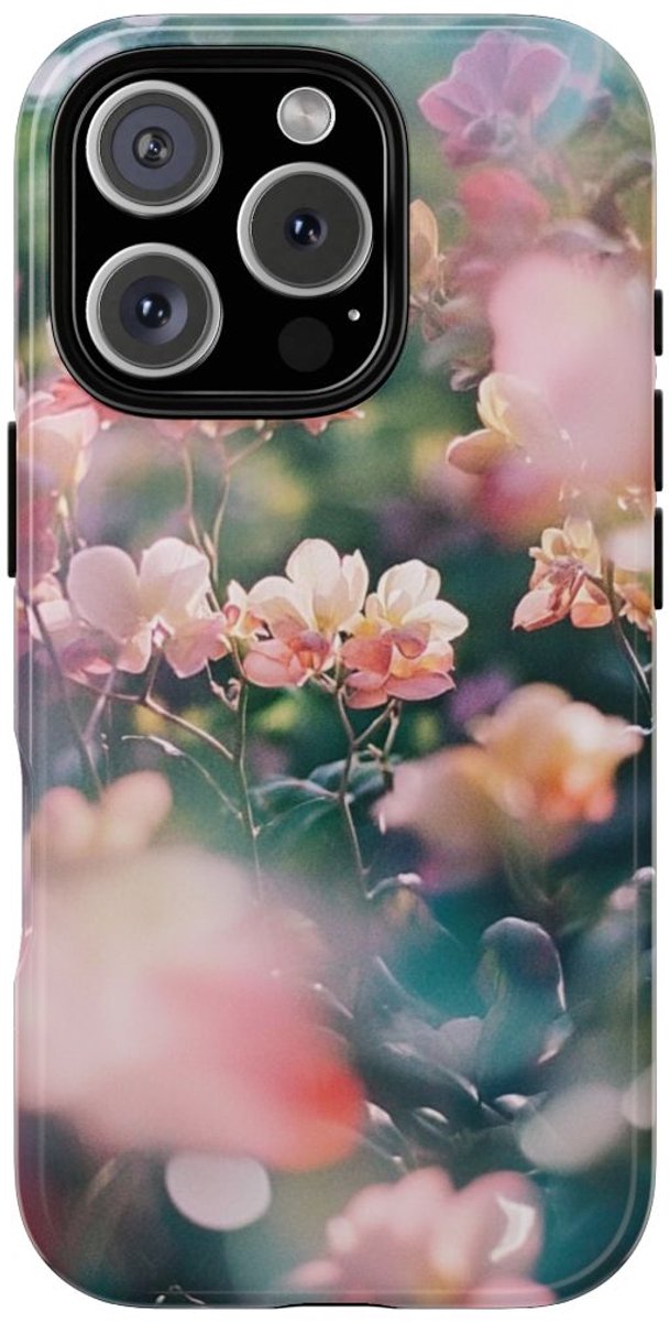 Zachte Roze en Perzik Bloemen – Telefoonhoesje Geschikt voor iPhone 16 Pro