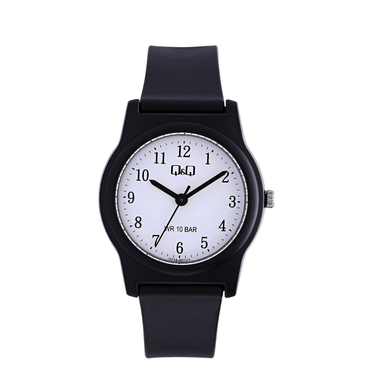 Q Q Unisex QQ horloge met rubber band G23A-001VY - Horloge - Kunststof - Zwart - 30.30 mm