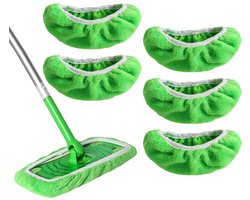 Daity 5-pack- Herbruikbare dweilpads - Swiffer Mop-compatibel - microvezel vervangende dweilpads - Wasbare dweilpads - Voor oppervlaktereiniging of (groen，dweil niet inbegrepen)