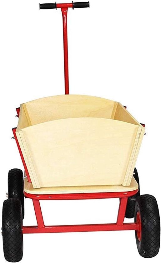 Houten Bolderkar - Handwagen Tuinwagen - Vervoer Zware Lasten - Afneembare Banden - Max 100 kg - Natuur van Houten — afbeelding 5
