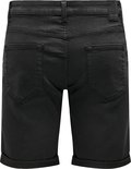 Zwarte denim shorts met casual fit, twee achterzakken en opgerolde zoom.