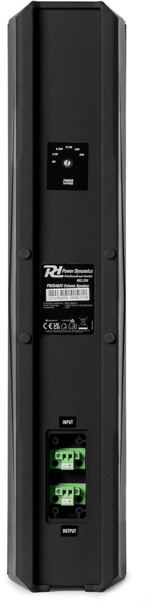 Power Dynamics PDCS403V 100V verticale kolomluidspreker - Outdoor zuil luidspreker - IP44 - Zwart van Merkloos — afbeelding 3