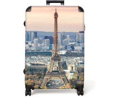 NoBoringSuitcases.com NoBoringSuitcases.com® - Koffer groot - Reiskoffer lichtgewicht - Eiffeltoren - Herfst - Parijs - Avond - Rolkoffer met 4 wielen - 98 liter bagage