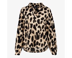 TwoDay dames blouse met panterprint beige zwart - Maat S