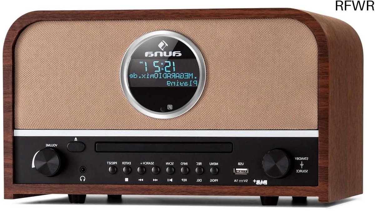 RFWR® Draagbare DAB-radio en CD-speler met Bluetooth, FM/DAB/DAB+ Radio, Stereo-installatie, LCD-display en Afstandsbediening