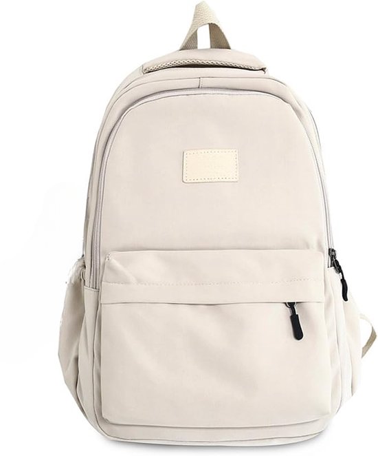 ZoeZo Design - Rugzak - Unisex Schooltas - Waterdicht - Crème/Wit - Voor School & Outdoor