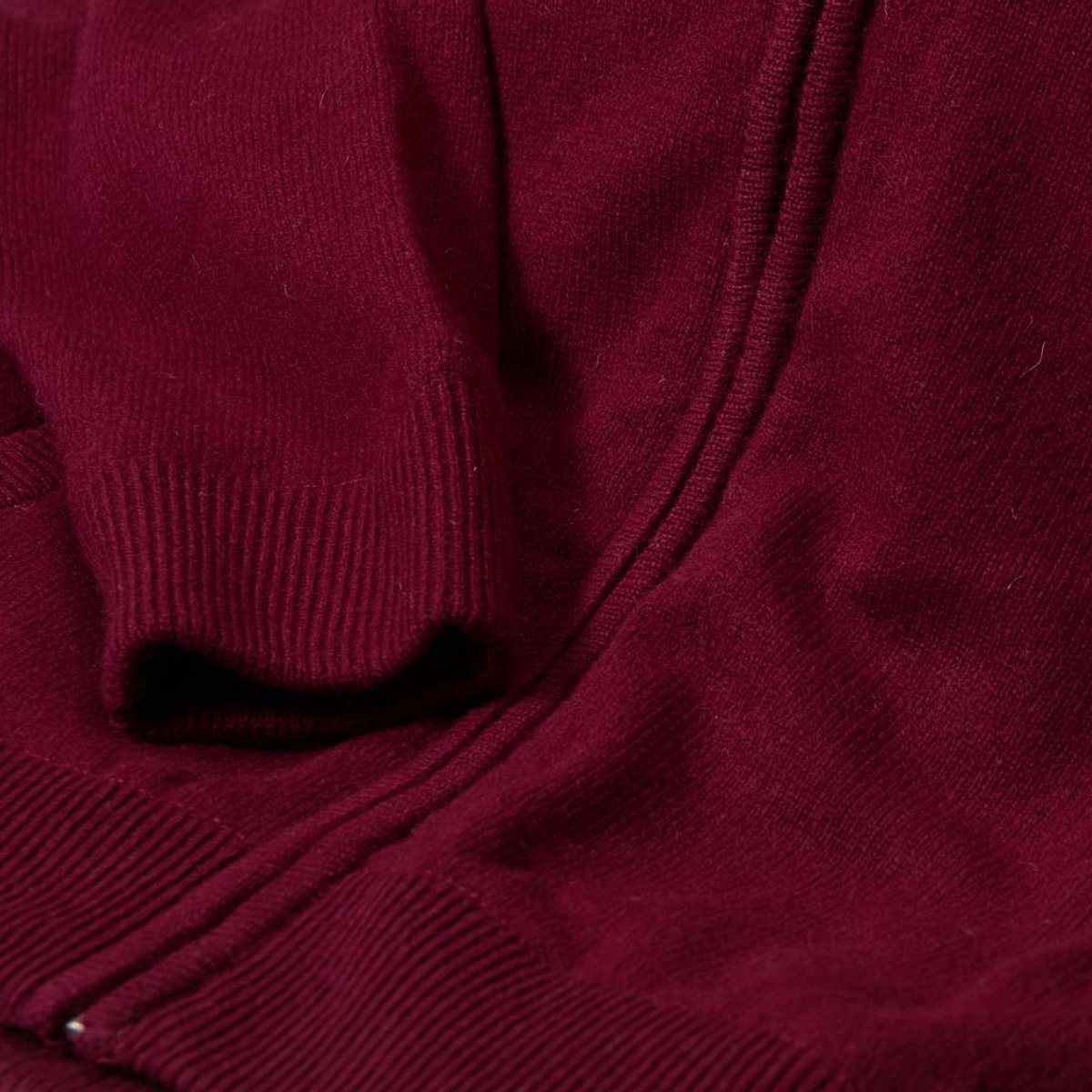 Osborne Knitwear Windstopper cardigan met rits - Dames - Lamswol - Bordeaux - Zwarte voering - 2XL