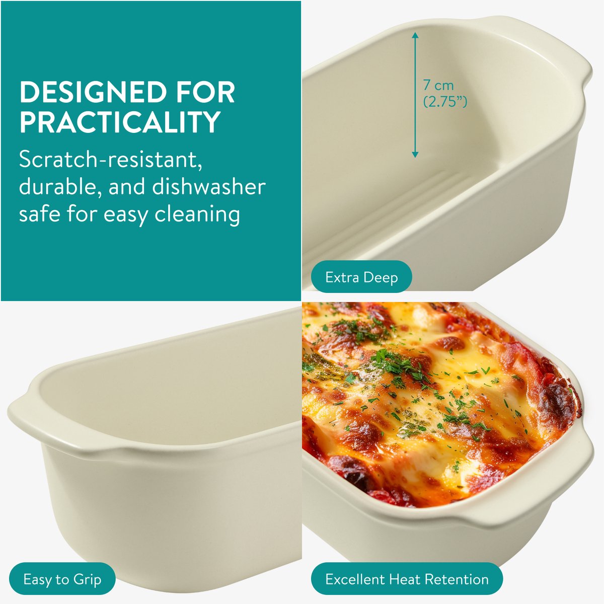 Navaris cast iron bread pan with lid - 34 x 13 x 13 cm - Baking pan for baking your own bread - Bread pan with lid - Retro baking frame - Green