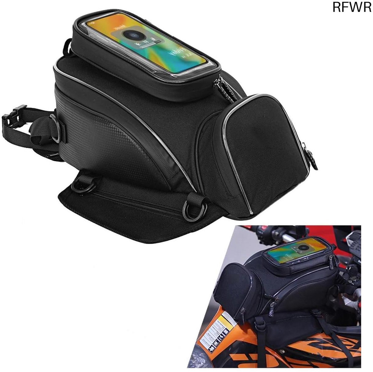 RFWR® Waterdichte Motorfiets Tanktas - Verstelbare Bagage Navigatie Tas voor Tochten en Woon-Werkverkeer