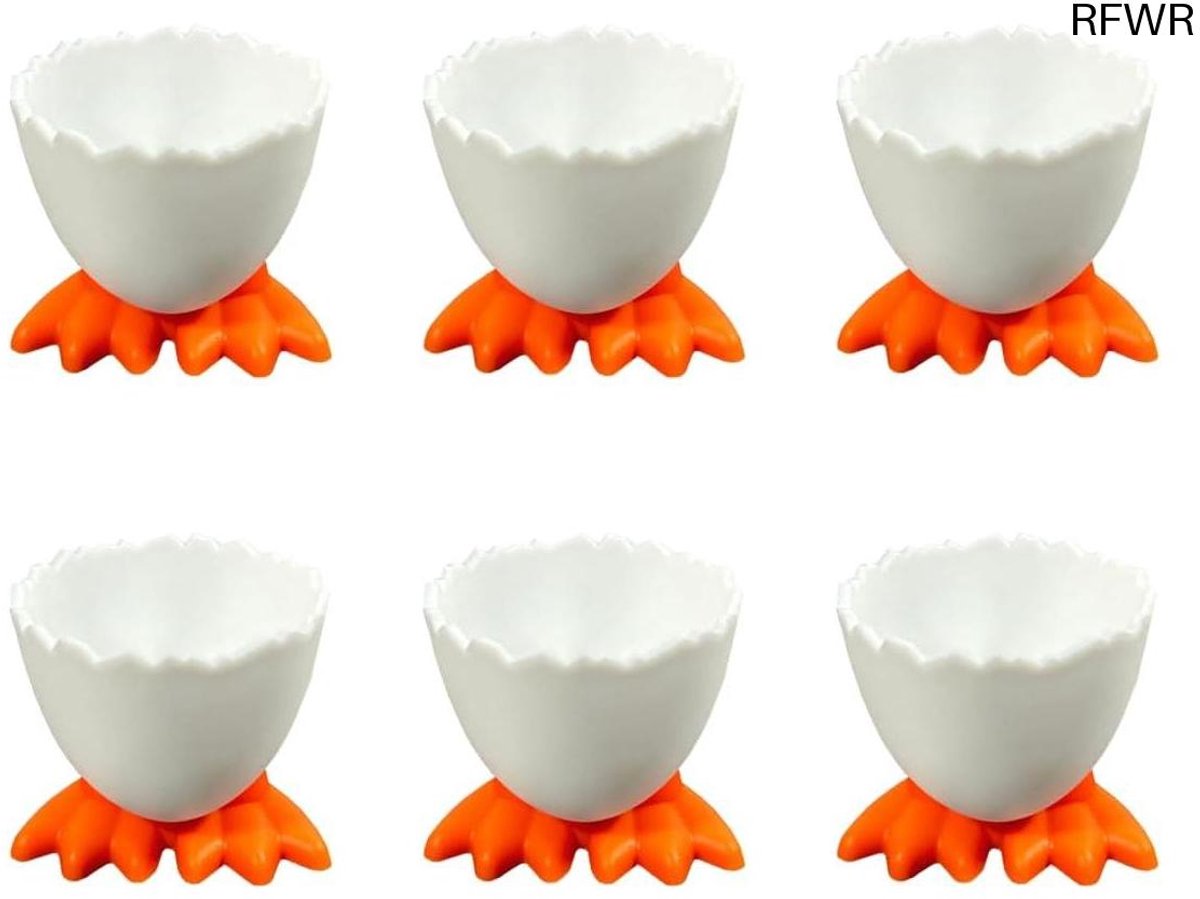 RFWR® Zachtgekookte eierdopjes - 6 delige set met schattig ontwerp