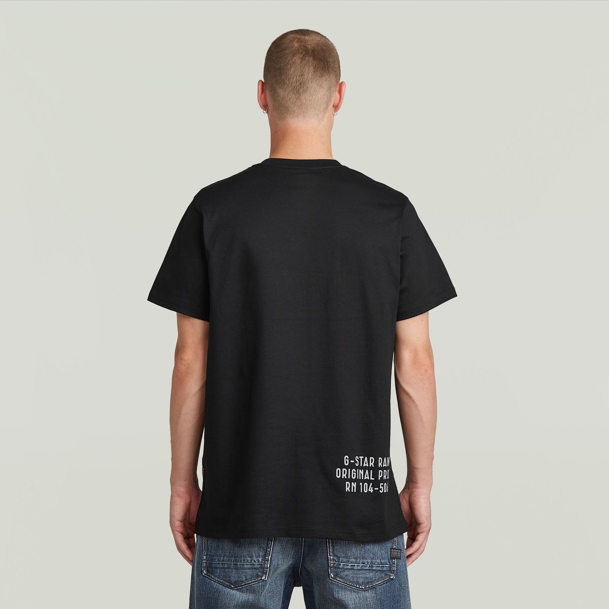G-Star Printed back r t ss Heren T-shirts Zwart