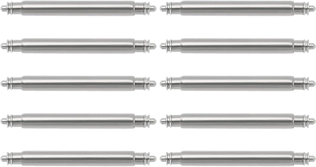 Allecto Plus - Veerpennen 25 mm voor horlogeband - 10 stuks - Roestvrij staal - Compatibel met Seiko horloges