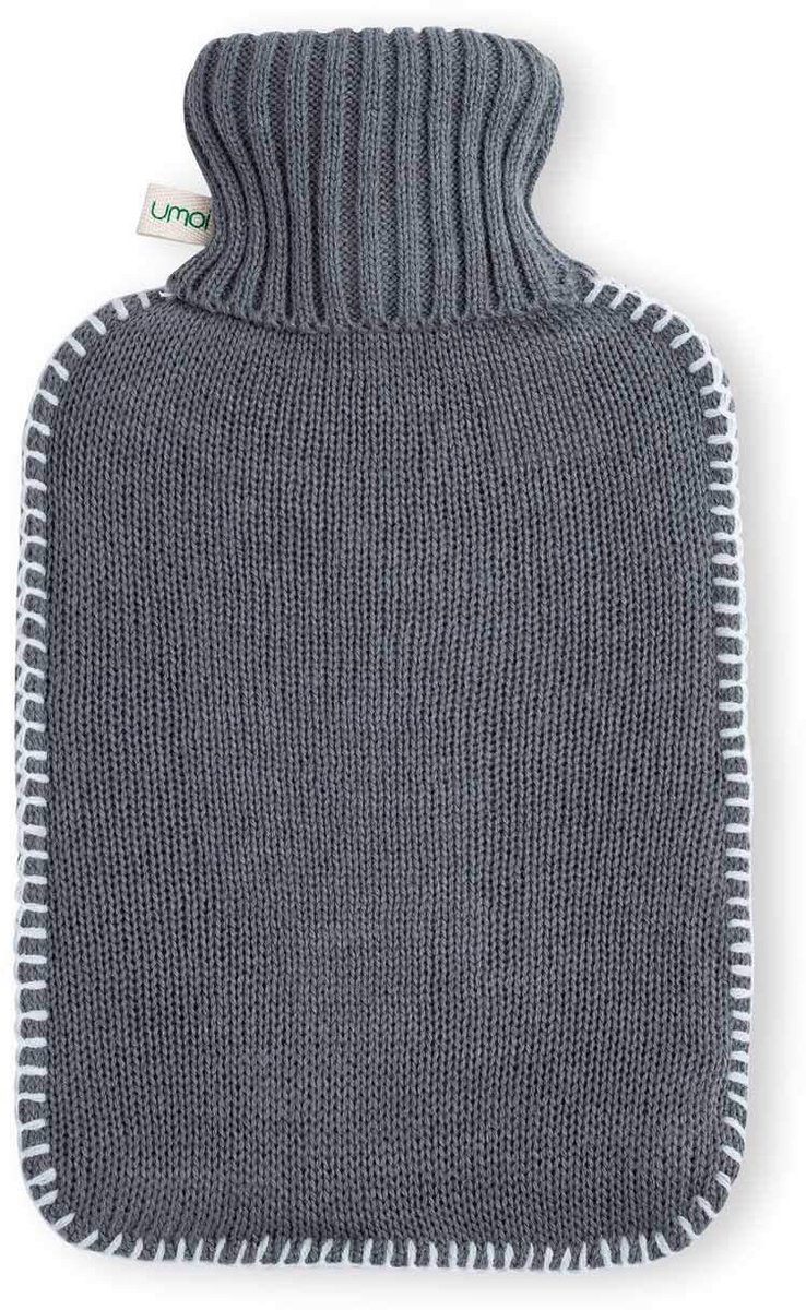 Goedkoopste Premium kruik 1.8 liter - Warmtekussen - Grijs - Gebreide hoes