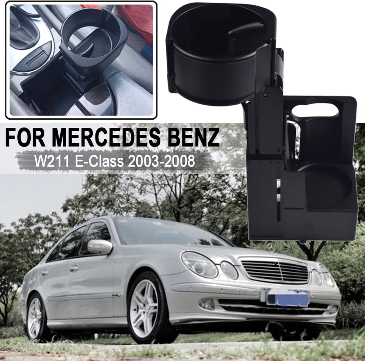 Drinkhouder Voor Auto - Geschikt Voor Mercedes Modellen - Zwart