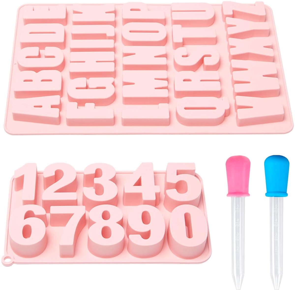 Siliconen Gietvormen Cijfers en Letters - Creatief Bakken - 2 Stuks