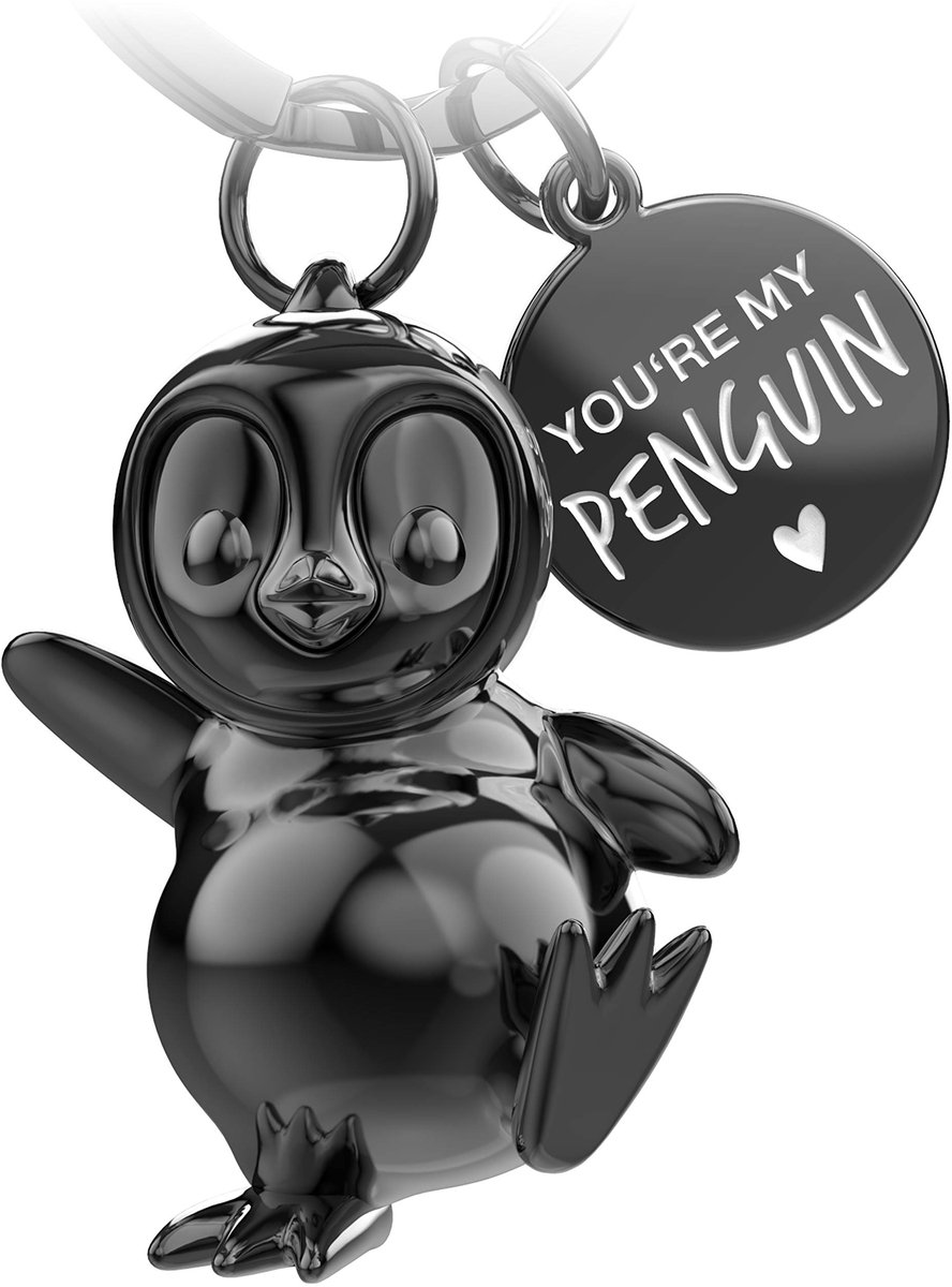 FABACH Pinguïn Sleutelhanger Breezy - Pinguïn Geluksbrenger Cadeaus voor Vriendin of Vriendje - Partner Cadeau Liefdessleutelhanger voor Verjaardag, Jubileum - Gravure Jij bent mijn pinguïn
